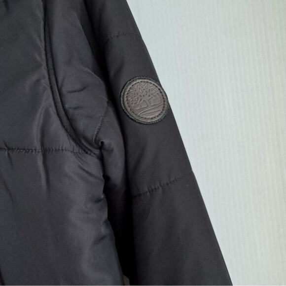 Timberland youth large 14-16 black hooded quilted winter coat kids lined - Picture 6 of 8